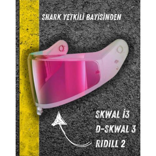 Shark Skwal i3, D-Skwal 3, Ridill 2 Kask Vizör - Pembe İridium