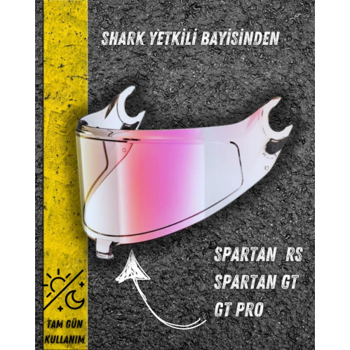 Shark Spartan RS/GT/GT Pro Gündüz/Gece Kask Vizörü - Pembe