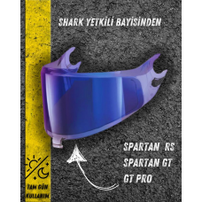 Shark Spartan RS-GT-GT Pro Gündüz/Gece Kask Vizörü - Mavi