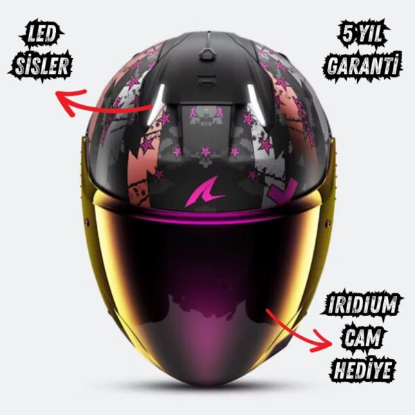 Shark Skwal i3 Jet Hellcat Mat Açık Kask - Görsel 3