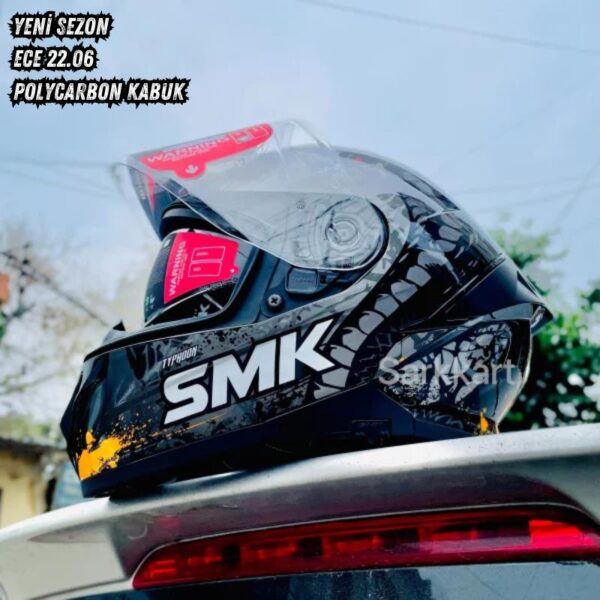 Smk Typhoon Reptile GL267 Turuncu Kask (Fit Kasa) (ECE 22.06)