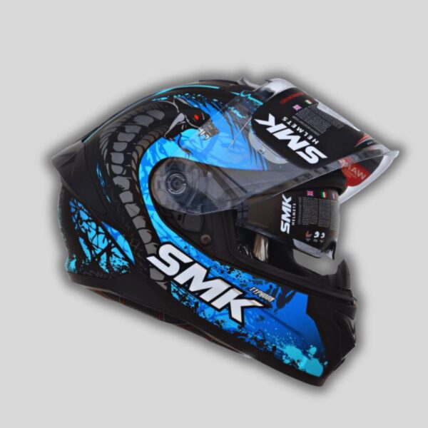 Smk Typhoon Reptile Mavi Kapalı Kask (ECE 22.06) (Fit Kasa) - Görsel 3